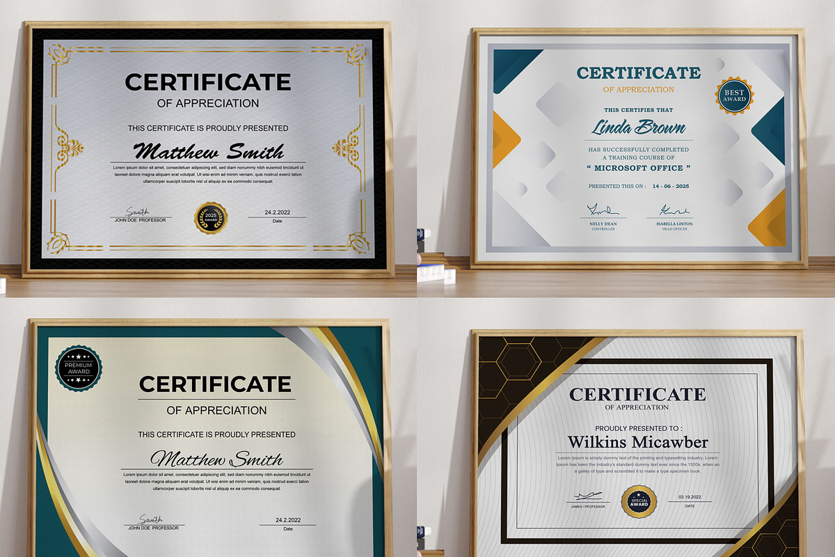 Certificate Template Bundle Design