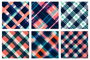 Navy & Mint Diagonal Plaid, a Texture Illustration by Dream Creation (Thumbnail 4 of 5)