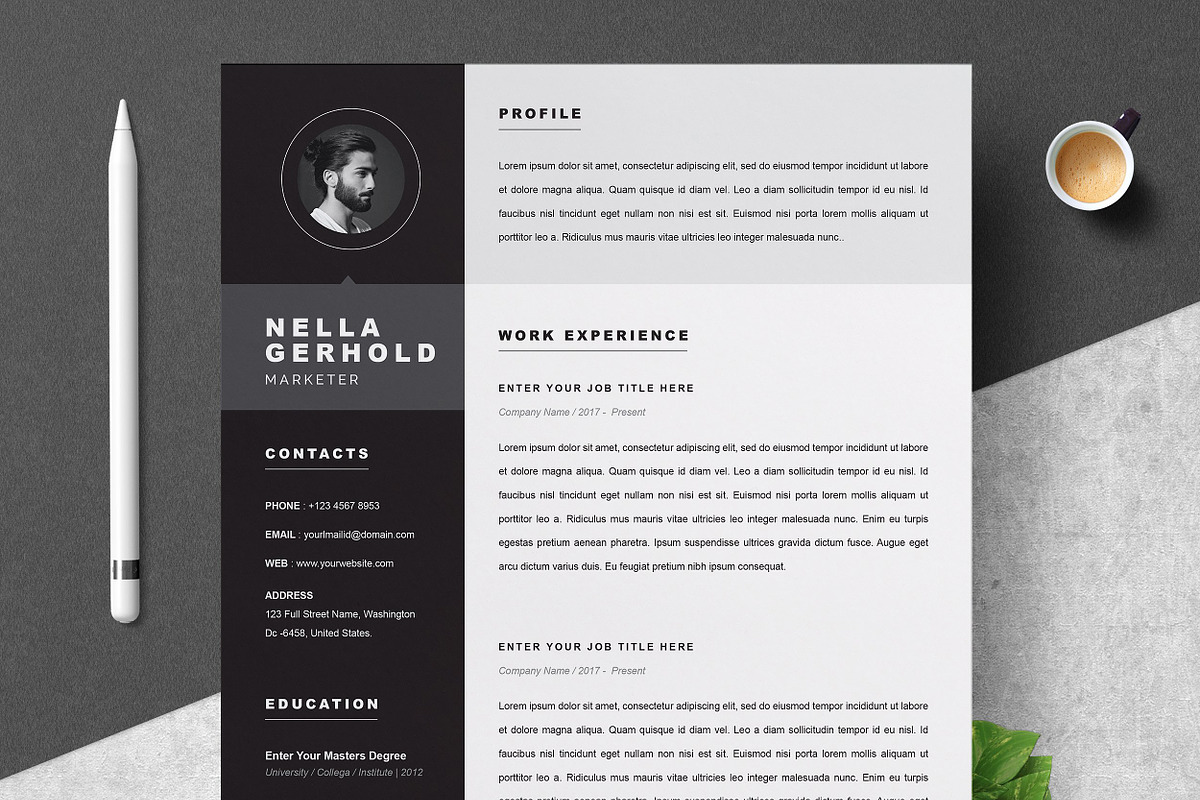 Resume/CV Bundle | 200+ for $29, a Resume Template by ResumeInventor (Photo 16 of 207)
