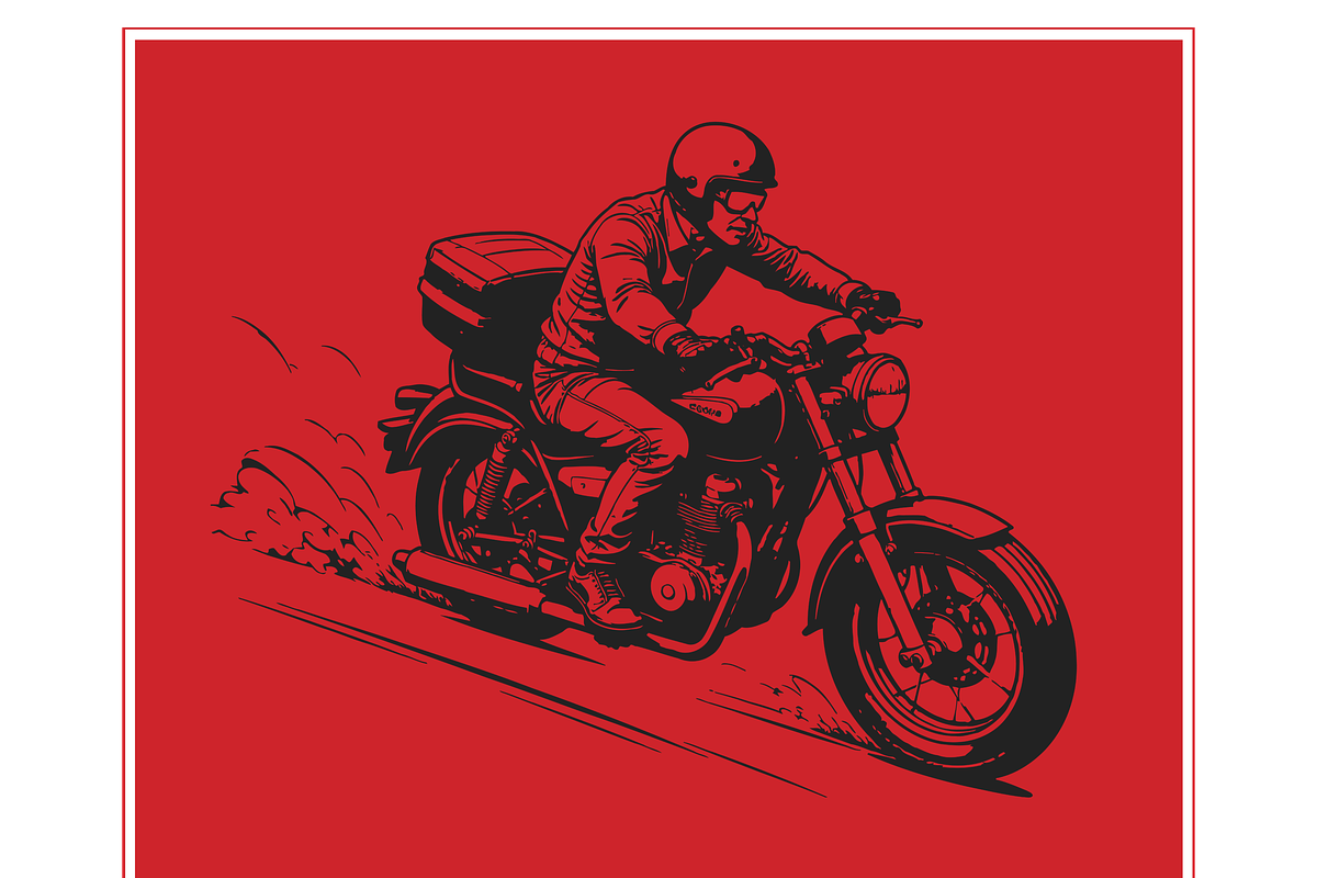 Bold Rider Vintage Illustration, a Transportation Illustration by CarWrap design (Photo 1 of 3)