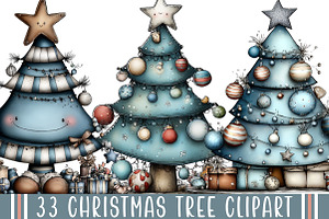 Christmas Tree Clipart, an Illustration by designcity5