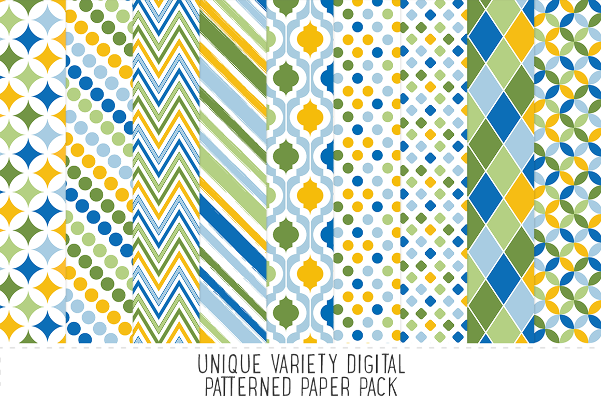 Boys Blue Pattern Paper Pack, a Pattern Graphic by Angie Sandy (Photo 1 of 2)