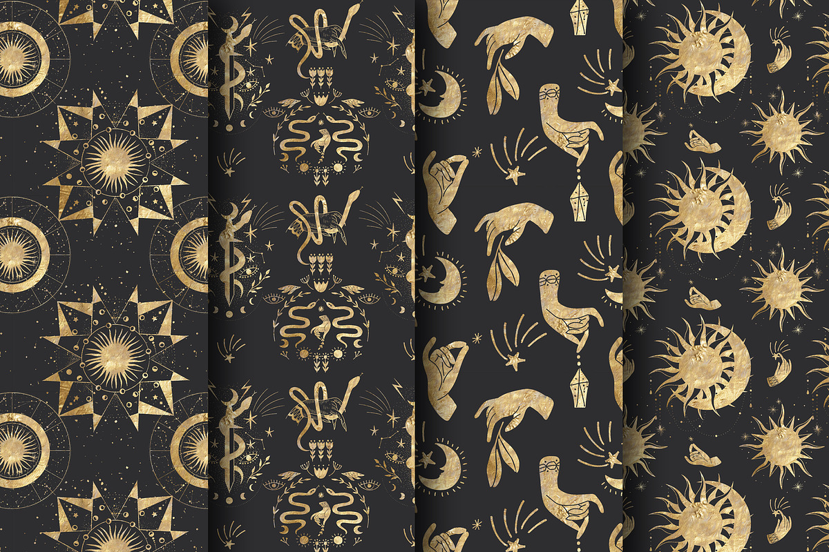 Golden kaleidoscope. Vector graphics, a Decorative Illustration by Chikovnaya (Photo 6 of 14)