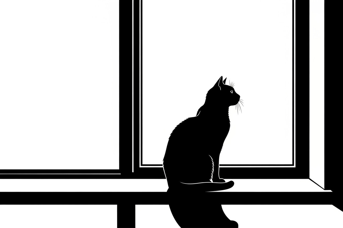cat sitting by window silhouette, an Illustration by Amazin_art (Photo 15 of 25)