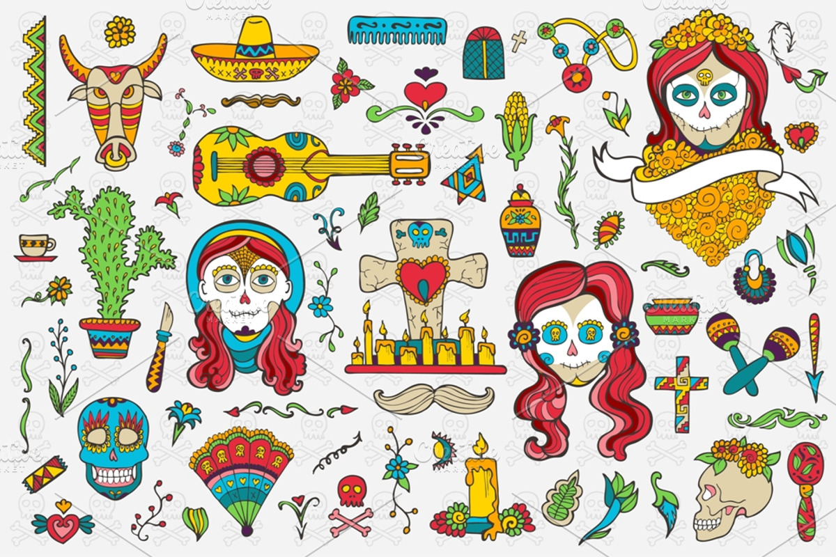 Day of Dead. 60+ vector elements., an Illustration by MariShop (Photo 2 of 4)