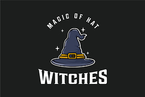 witches magic hat logo vector design, a Branding & Logo Template by zyxroun shop