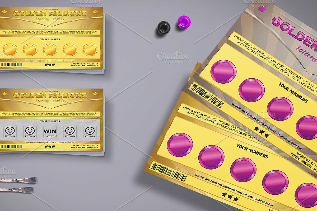 Small Lottery Ticket in Golden Style, a Card Template by Tzochko (Photo 4 of 5)