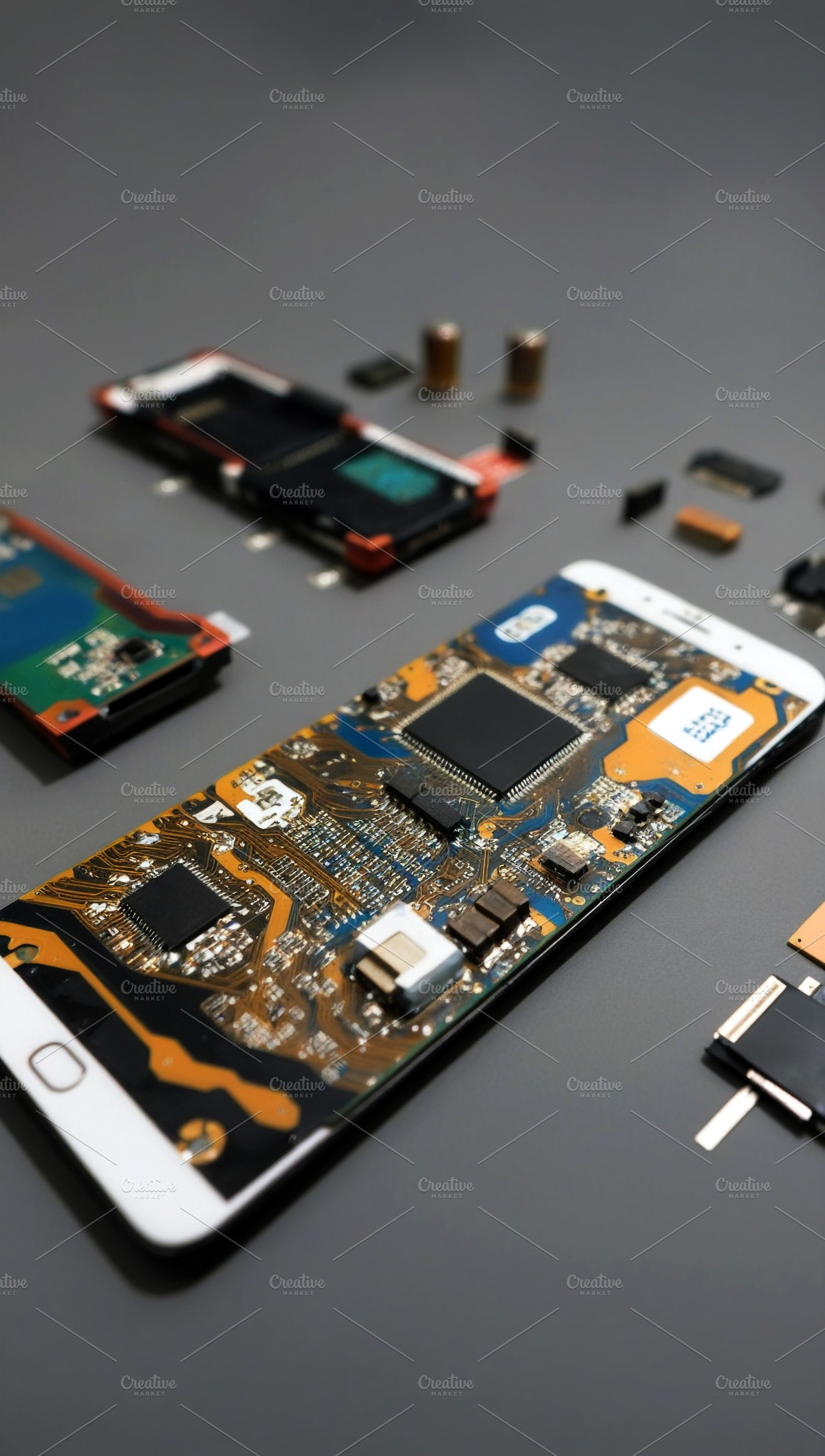 Smartphone Disassembly Revealing Int, a School & Education Photo by Stock Shape