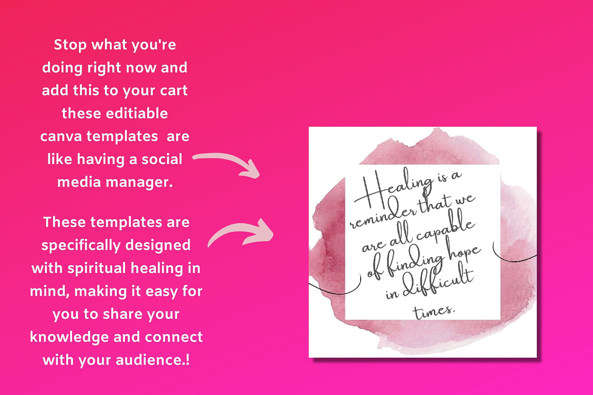 Spiritual Healing Social Media Posts, a Social Media Template by Chantelle T Illustrations (Photo 4 of 7)