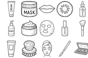 Skincare and Beauty Icons, an Object Graphic by nikagraphic
