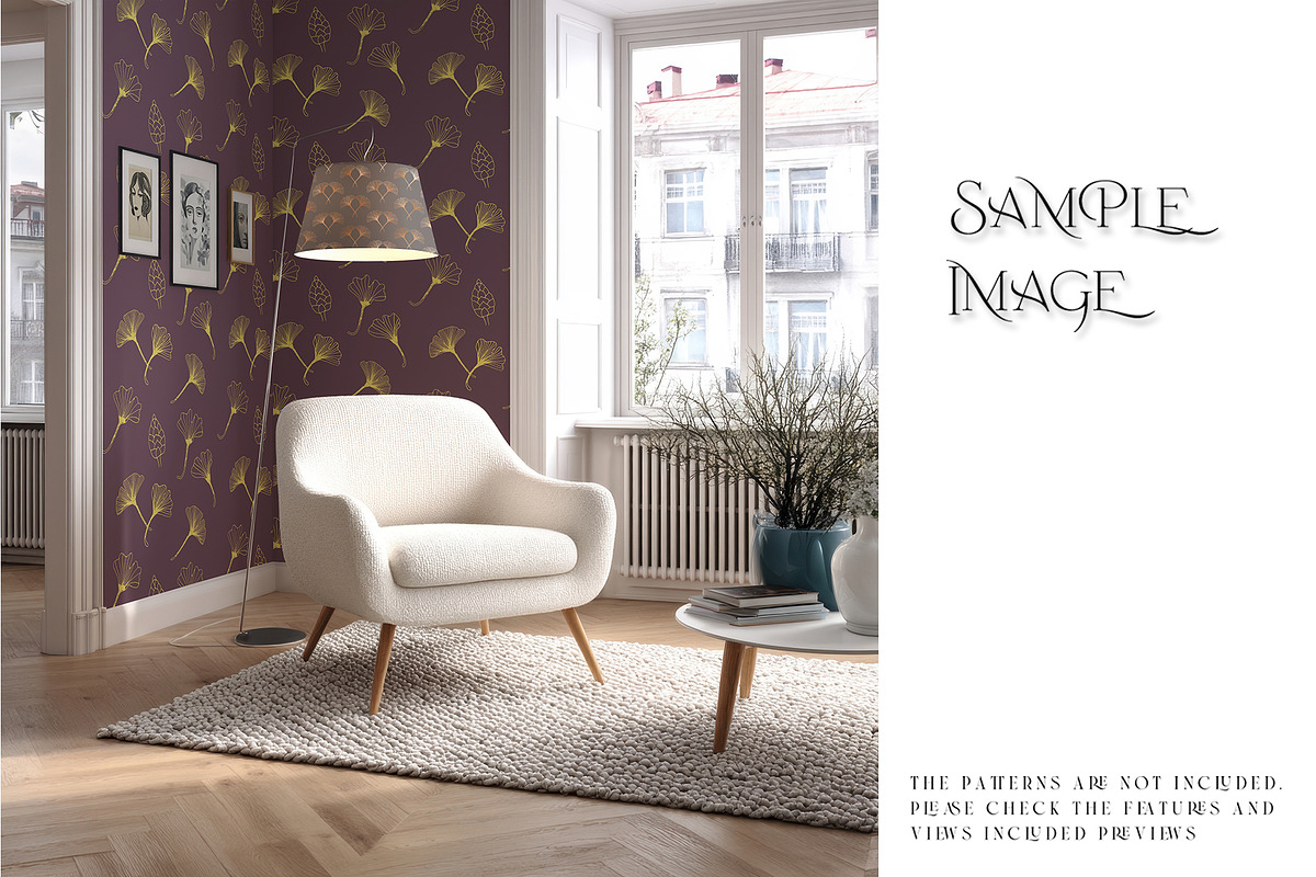 Living Room Wallpaper Mockups, a Product Mockup by mock-ups (Photo 10 of 11)