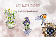 Happy easter watercolor clipart, an Object Graphic by Lidia's watercolor world (Thumbnail 4 of 8)