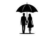 50 Couple Umbrella Silhouette Bundle, an Illustration by Designs_River (Thumbnail 50 of 51)