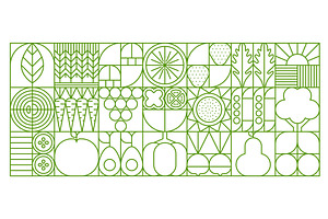 Organic food geometric abstract tile, a Food Illustration by Vector Tradition