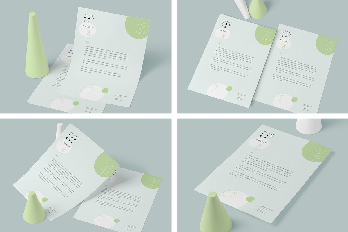 4 A4 Size Paper Mockups, a Product Mockup by DesignNeutrons (Photo 2 of 6)