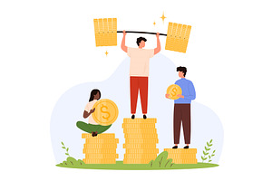 Achieving Financial Success design, a Finance Illustration by Flashvector