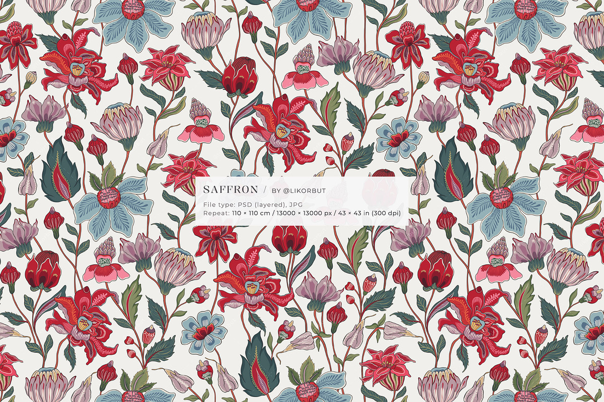 Bohemian Chintz Floral Pattern, a Pattern Graphic by likorbut (Photo 2 of 14)