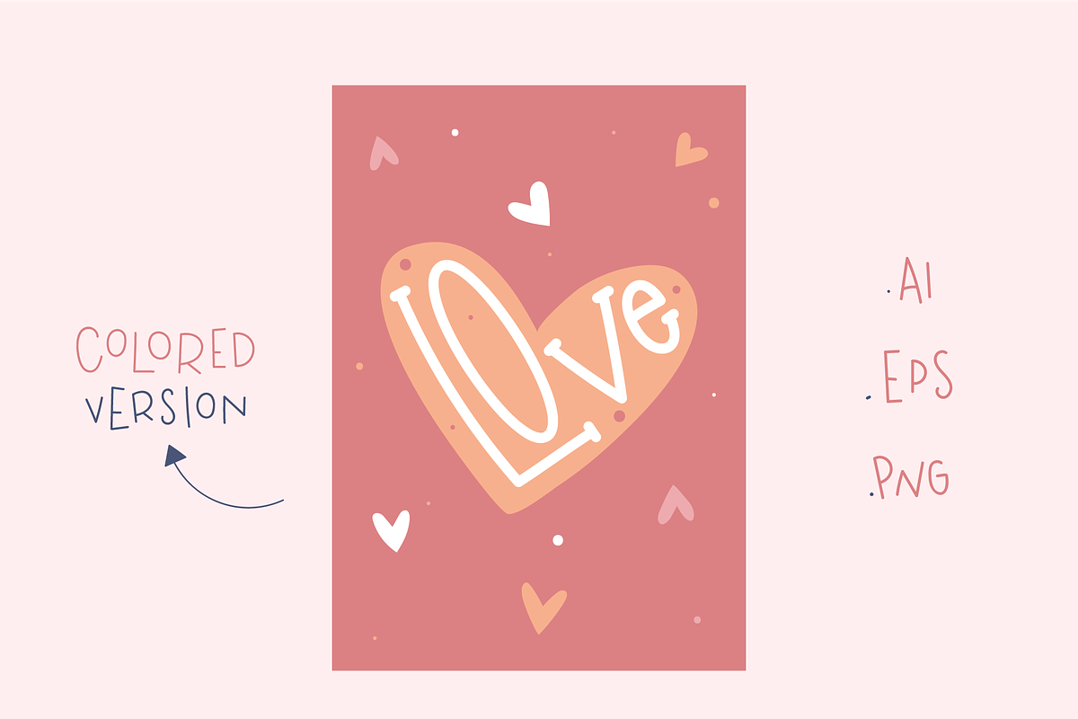 Love collection - 3 love letterings, an Illustration by Camila Dinnebier (Photo 4 of 5)