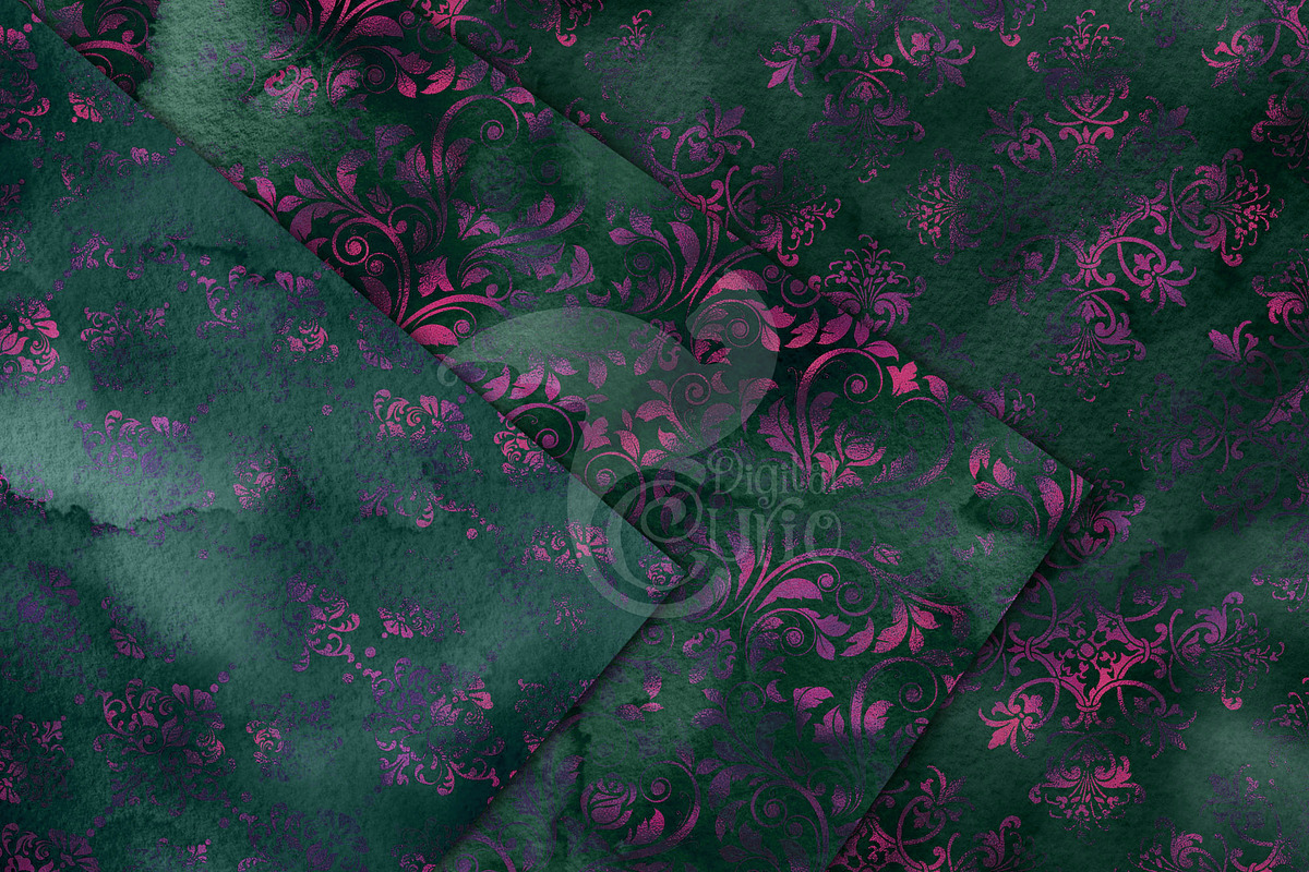 Watercolor Plum Damask Textures, a Texture Graphic by Digital Curio (Photo 6 of 7)