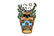 Skull relaxing in the desert, a Person Illustration by gunaonedesign (Thumbnail 1 of 4)