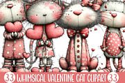 Whimsical Valentine Cat Clipart, an Illustration by Designking (Thumbnail 1 of 5)