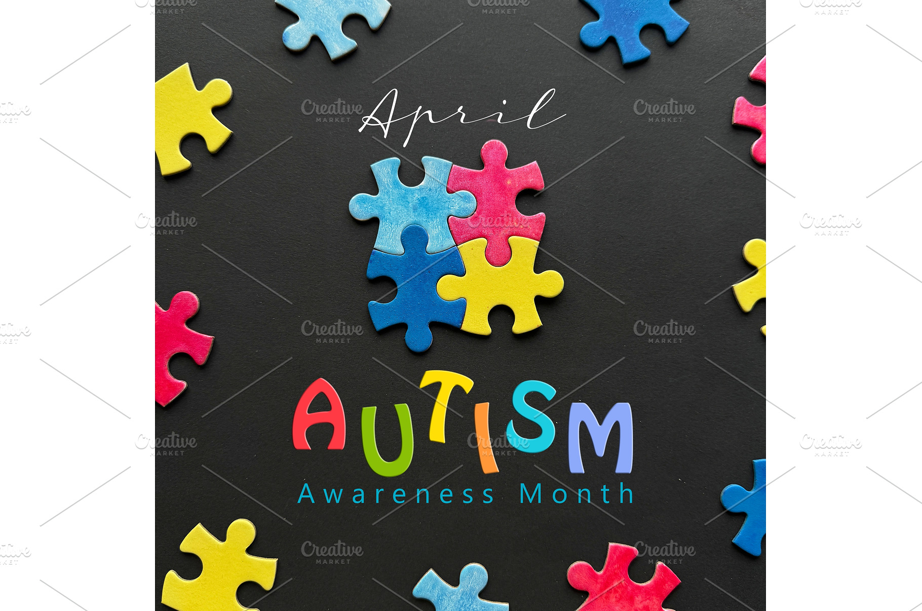 Autism Awareness Month concept with, a School & Education Photo by tilialucida