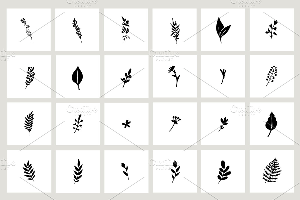 Stem & Twig Vector Silhouettes, a Decorative Illustration by Britt Fabello (Photo 2 of 3)