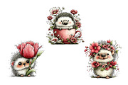 Whimsical Spring Hedgehog Clipart, an Illustration by Dream Creation (Thumbnail 7 of 7)
