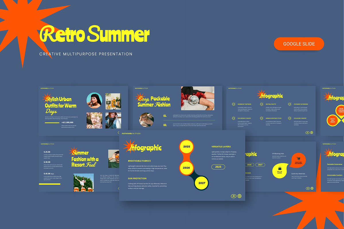 Retro Summer - Google Slide, a Presentation Template by AQR Studio (Photo 1 of 3)