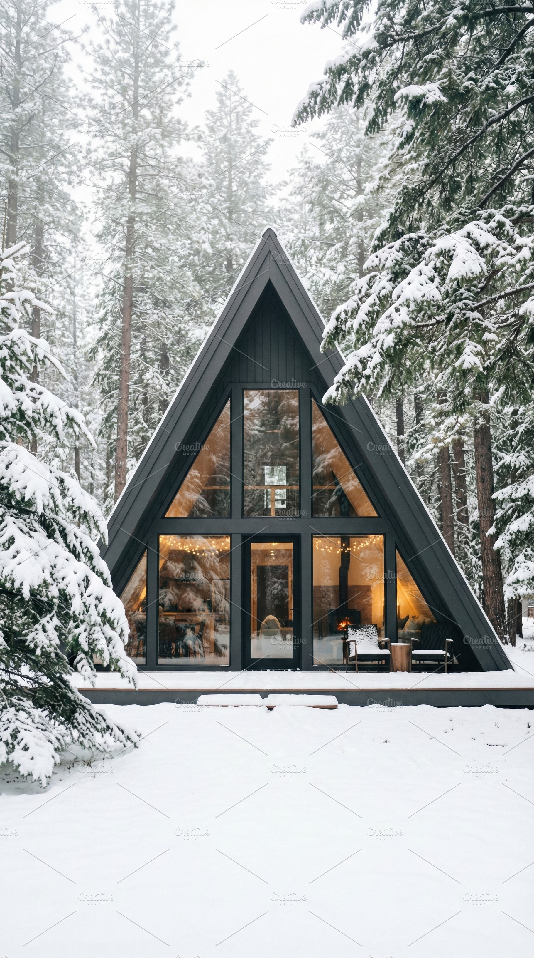 Modern A-Frame Cabin Winter, an Architecture Photo by Virgo Studio