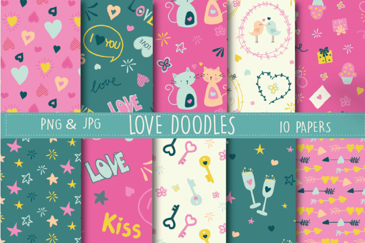 LOVE /Valentine bundle, an Illustration by Poppymoondesign (Photo 5 of 23)