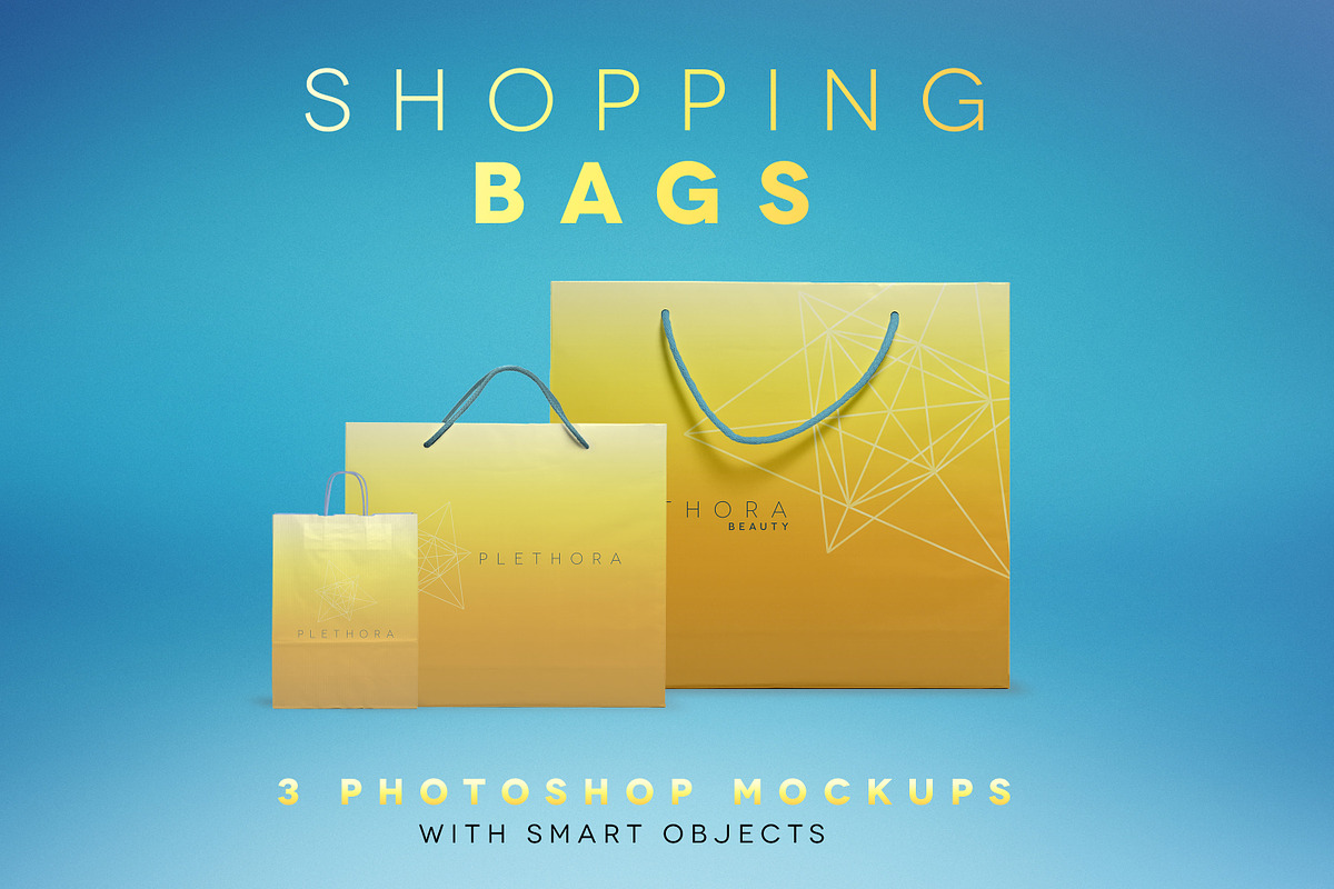 3 Shopping Bag Mockups, a Packaging Mockup by Context A3 (Photo 1 of 6)