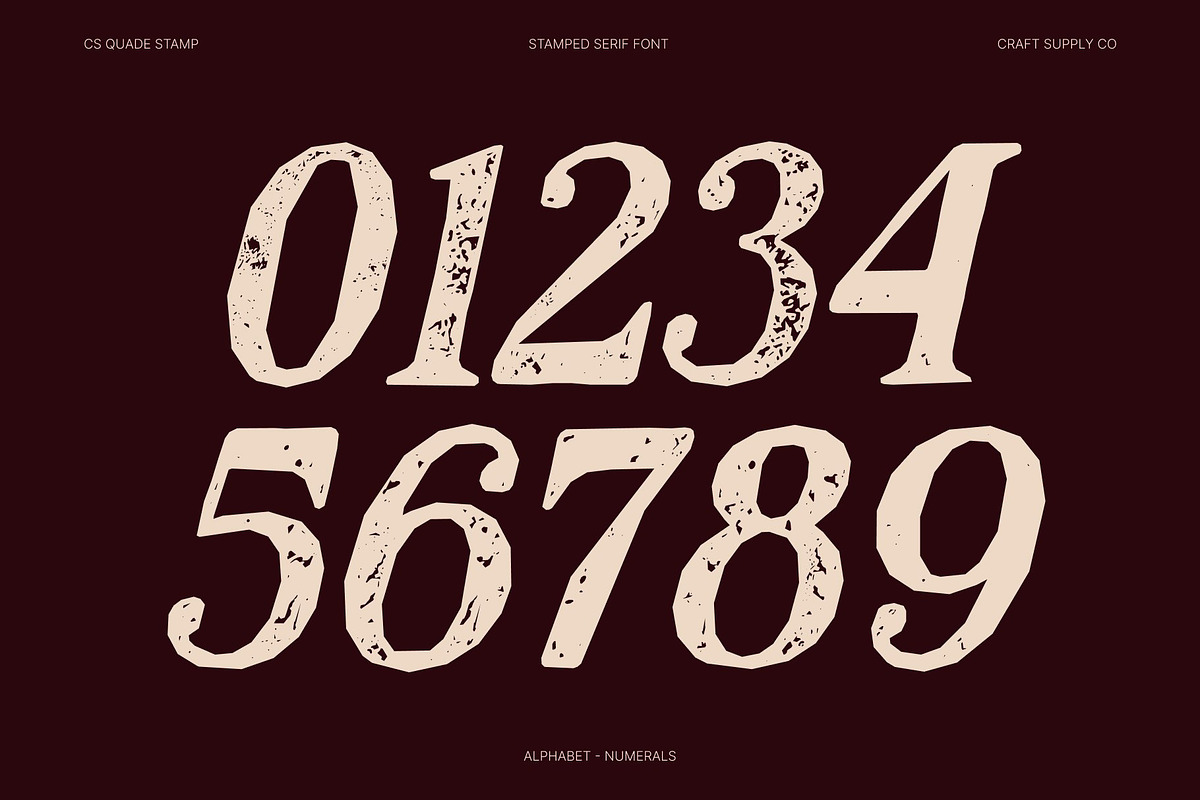 CS Quade Stamp, a Serif Font by Craft Supply Co. (Photo 5 of 8)