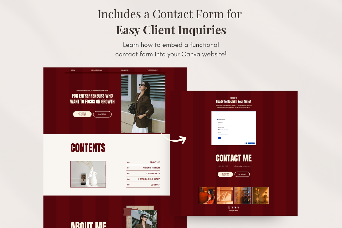 Virtual Assistant Website Template, a Landing Page Template by GlamWebDesigns (Photo 3 of 8)