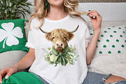 St Patrick S Day Highland Cow, an Illustration by DreamCafeArt (Thumbnail 2 of 3)