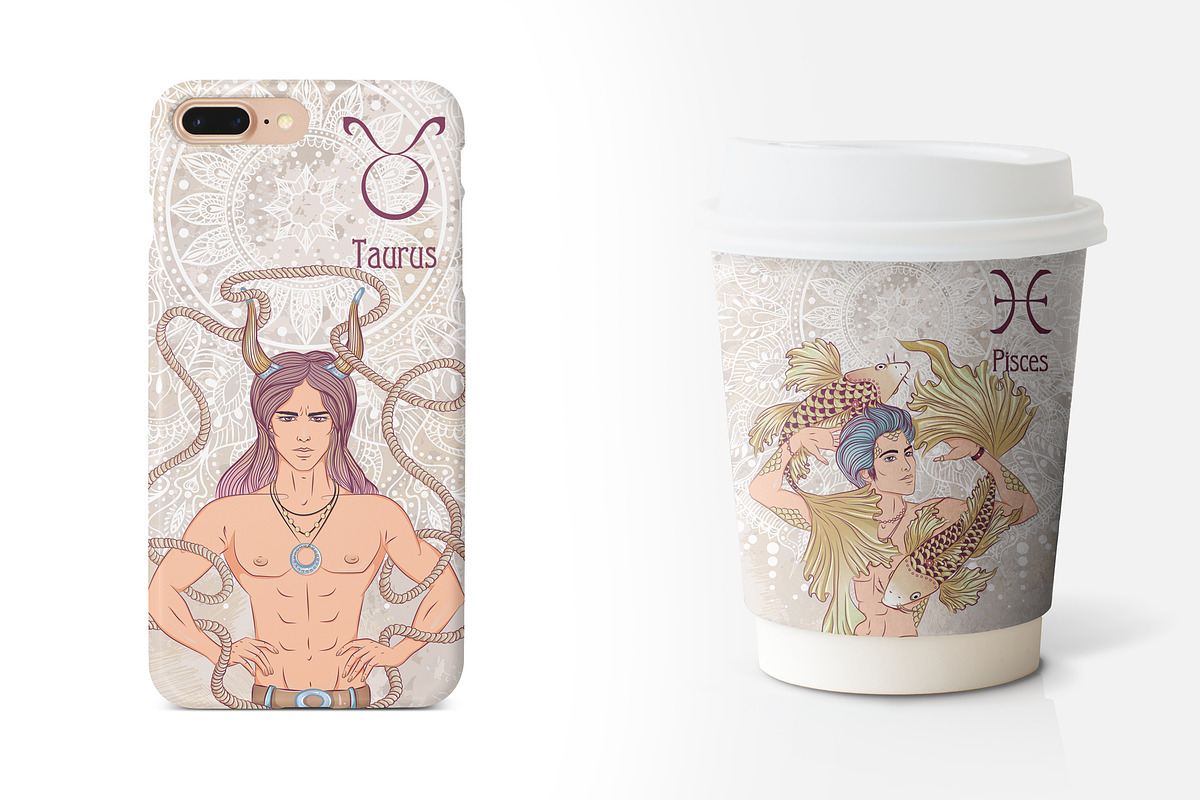 12 Zodiac Men Hand Drawn Collection, a Healthcare Illustration by ennona_art (Photo 10 of 11)
