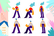 Cartoon characters on daily activity, a Person Illustration by PixelAesthetic (Thumbnail 2 of 7)