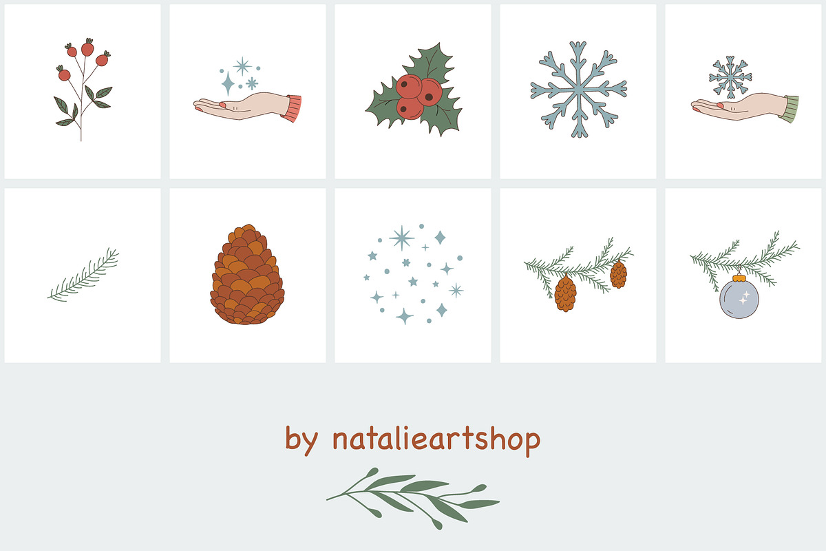 Winter everyday color icon set, an Icon by NatalieArtShop (Photo 9 of 9)
