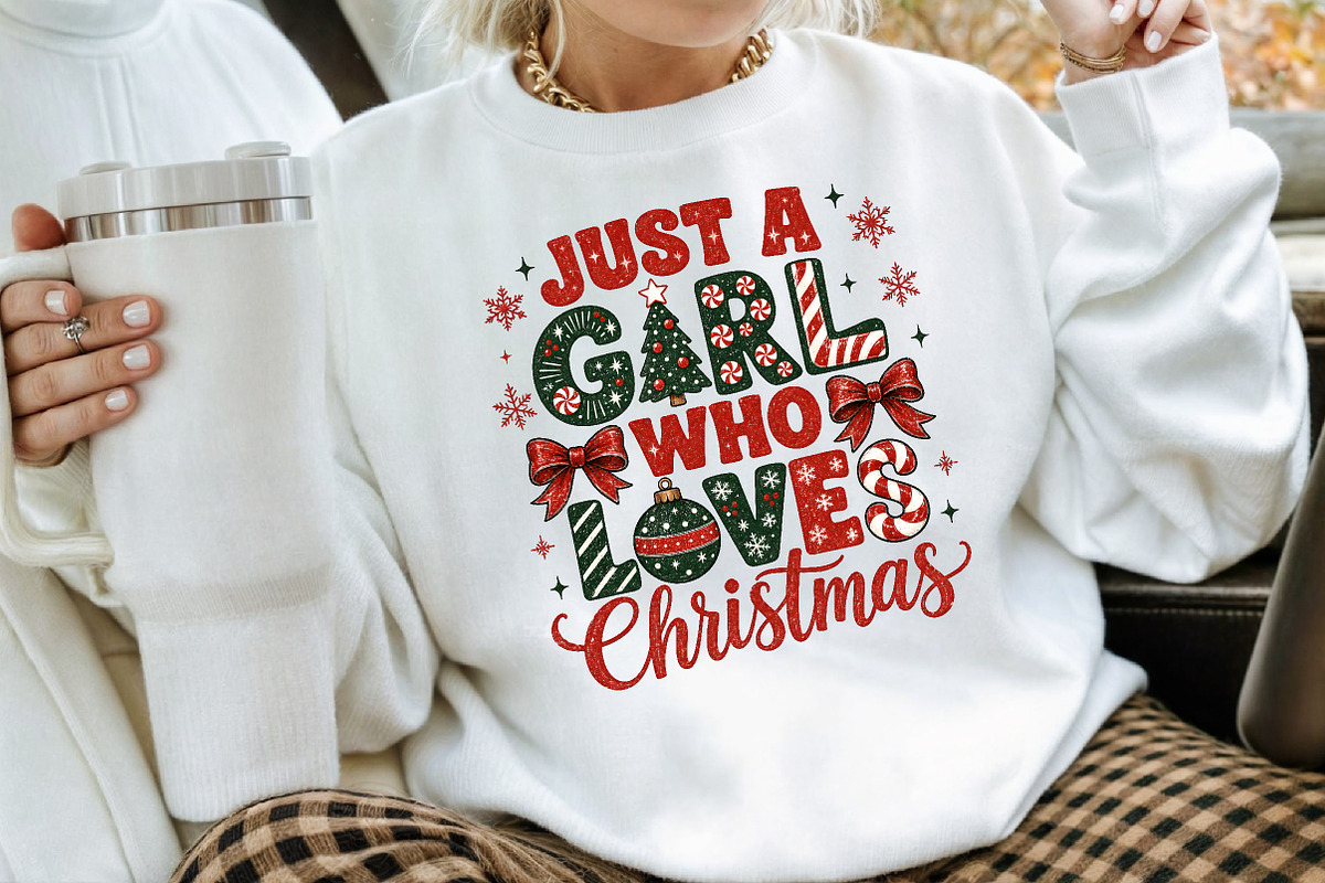 Just A Girl Who Loves Christmas, a Seasonal Illustration by Creative Art (Photo 3 of 3)
