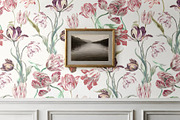Vintage Tulips Wallpaper, a Wallpaper Graphic by Webvilla Studio (Thumbnail 2 of 4)