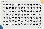 Direction Arrow Icon Symbols SVG Set, a Decorative Illustration by Gfx Expert Team (Thumbnail 2 of 3)
