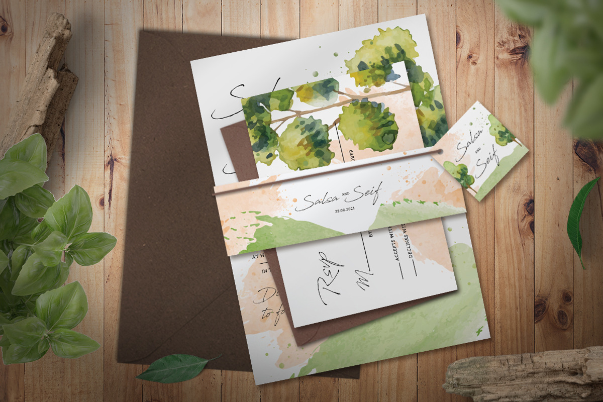 Tree Wedding Invitation Set, an Invitation Template by Aarley Kaiven ...