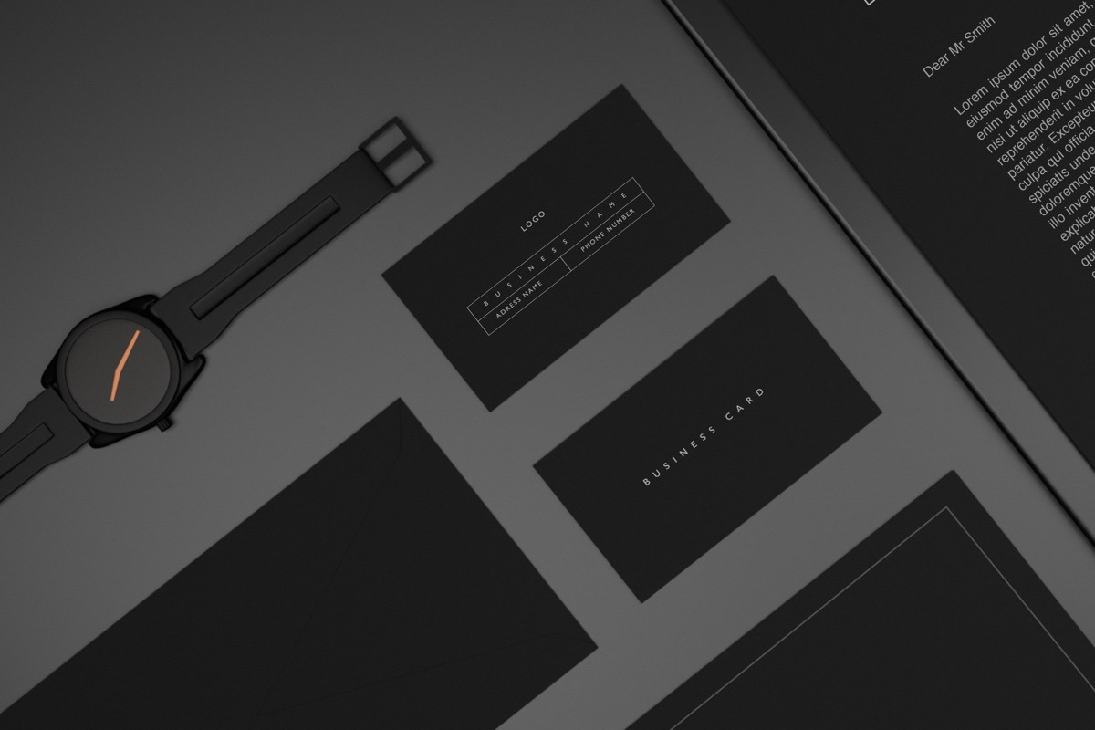 8 Minimal Black Stationary Mockups, a Print Template by S48 Mockups (Photo 3 of 4)