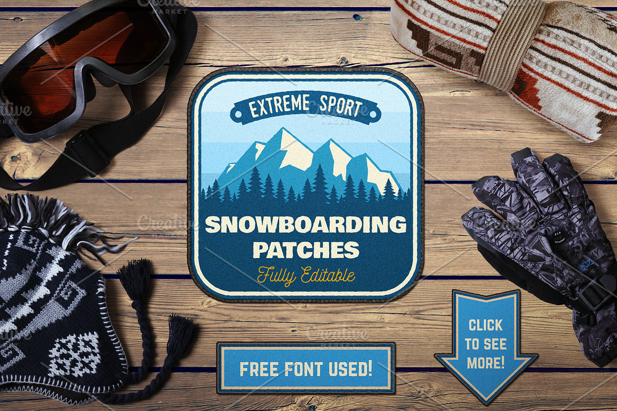 Snowboarding Patches, a Branding & Logo Template by sivVector (Photo 1 of 2)