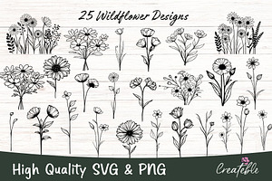 Wildflower SVG PNG Bundle