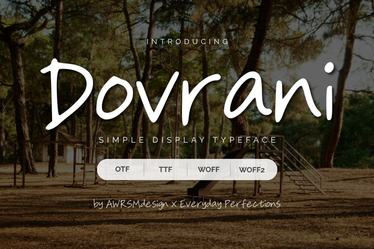 Dovrani | Simple Display Font, a Handwritten Font by Everyday Perfection (Photo 1 of 5)