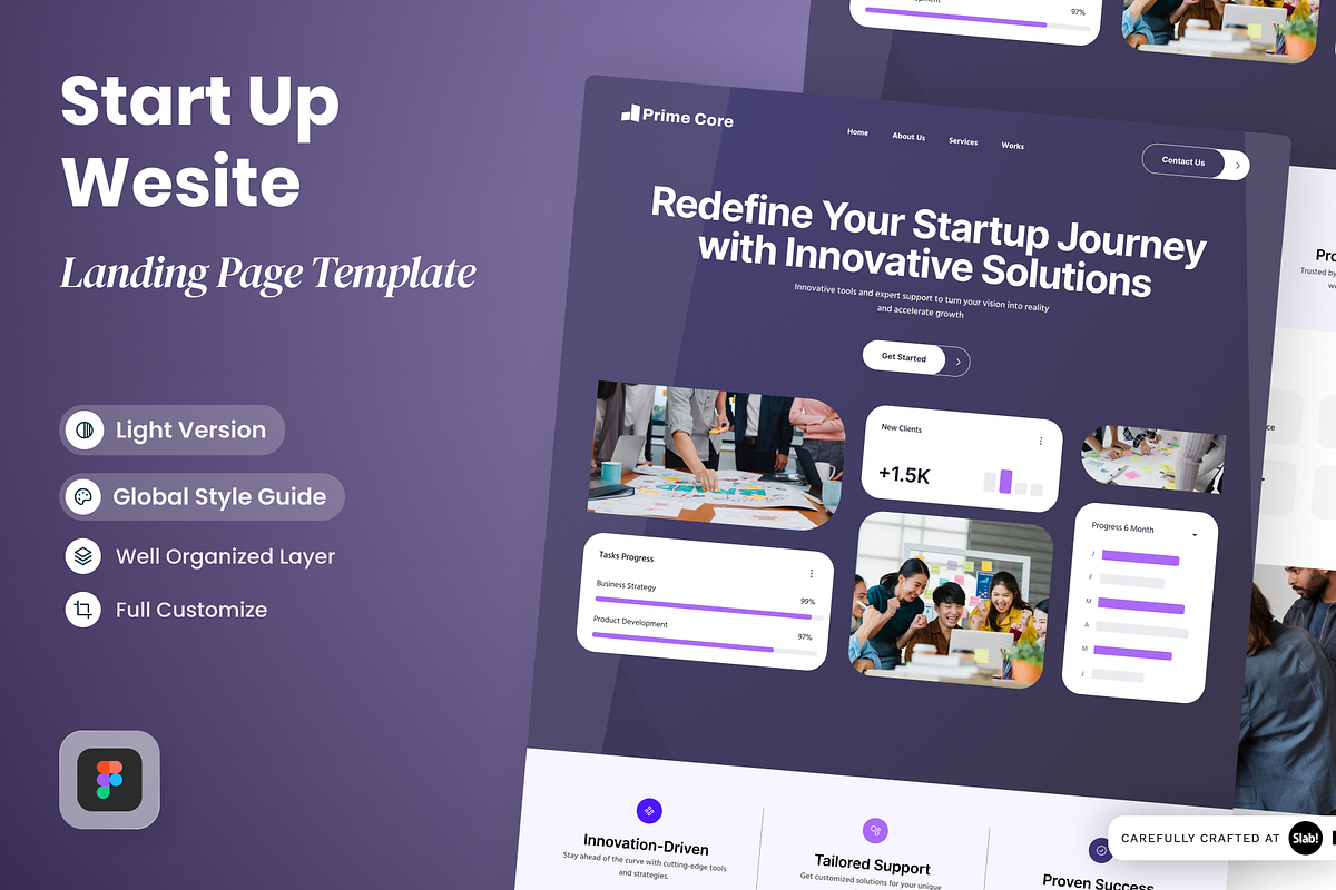 Start Up Website Landing Page, a Landing Page Template by SLAB! Design (Photo 2 of 5)