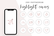 200 Instagram Story Highlight Icons, a Social Media Template by Blog&Glow (Thumbnail 1 of 4)