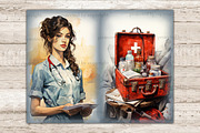 Medical Junk Journal Pages | Nurse, a Work Illustration by GlamArtZhanna (Thumbnail 7 of 9)