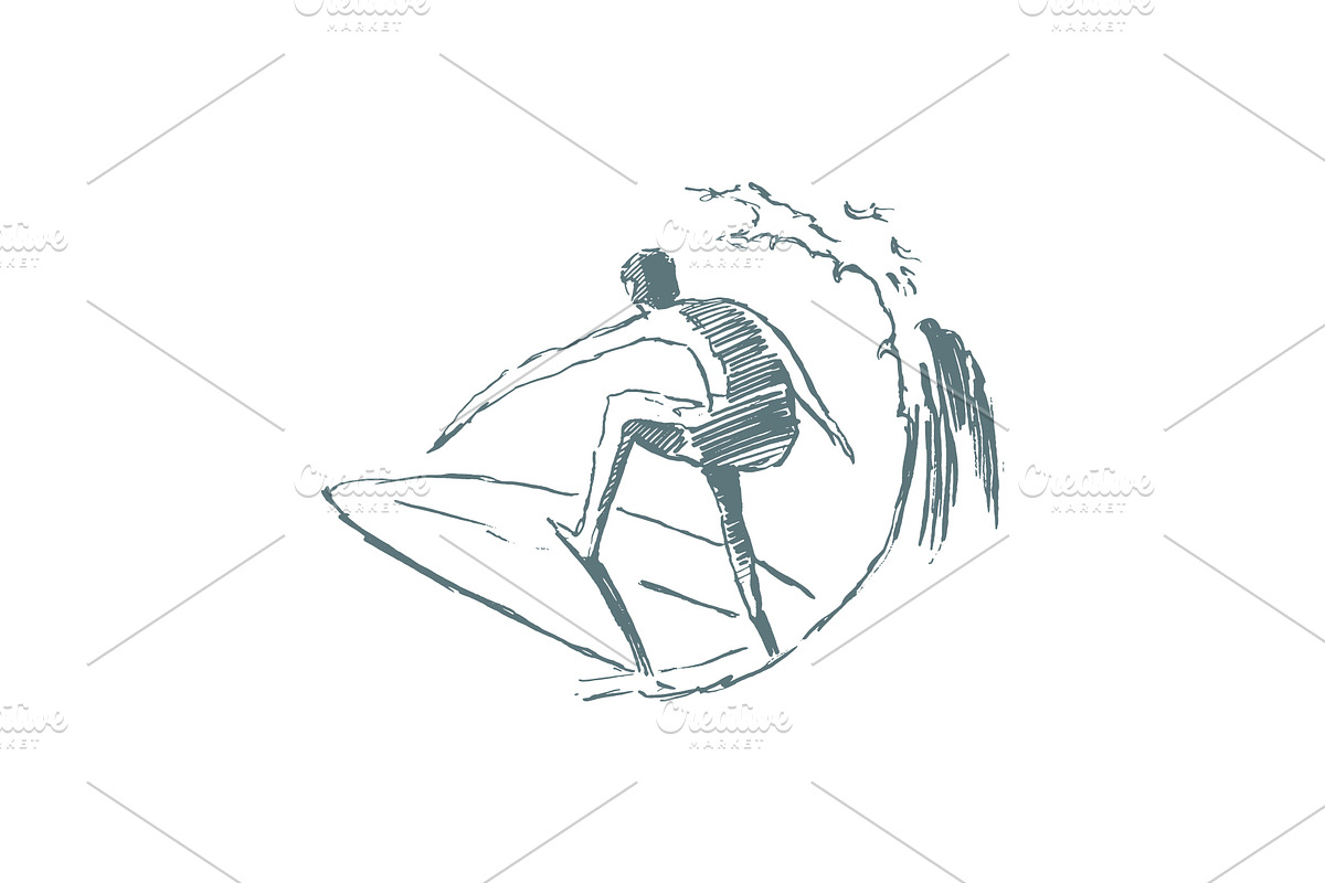 Set of sketches of surfers, a Person Illustration by TheMountBirdStudio (Photo 6 of 7)